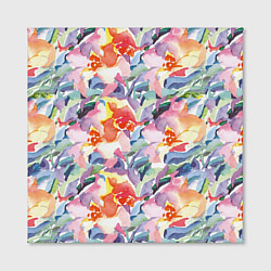 Холст квадратный Нежные акварельные лепестки абстракция, цвет: 3D-принт — фото 2