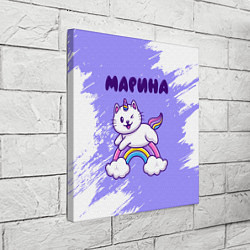 Холст квадратный Марина кошка единорожка, цвет: 3D-принт — фото 2