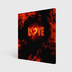 Холст квадратный Fire love, цвет: 3D-принт