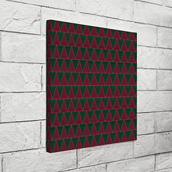 Холст квадратный Красные и зеленые треугольники, цвет: 3D-принт — фото 2