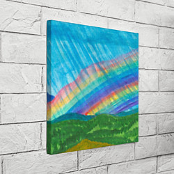 Холст квадратный Летний дождь радуга, цвет: 3D-принт — фото 2
