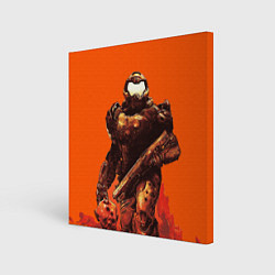 Холст квадратный Думгай с головой - Doom, цвет: 3D-принт