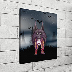 Холст квадратный Девушка в скальпеле волка, цвет: 3D-принт — фото 2