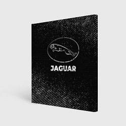 Холст квадратный Jaguar с потертостями на темном фоне, цвет: 3D-принт