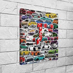 Холст квадратный JDM автомобили 90х, цвет: 3D-принт — фото 2