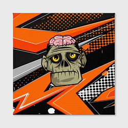 Холст квадратный Зомби с мозгами, цвет: 3D-принт — фото 2