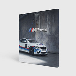 Холст квадратный BMW M4 GT4 - racing team - motorsport, цвет: 3D-принт