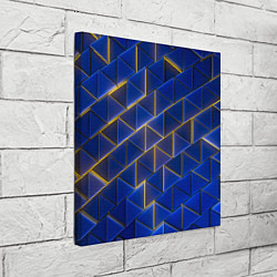 Холст квадратный Синие треугольники и жёлтый свет, цвет: 3D-принт — фото 2