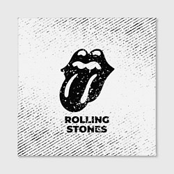 Холст квадратный Rolling Stones с потертостями на светлом фоне, цвет: 3D-принт — фото 2