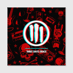 Холст квадратный Three Days Grace rock glitch, цвет: 3D-принт — фото 2