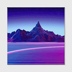 Холст квадратный Neon mountains - Vaporwave, цвет: 3D-принт — фото 2