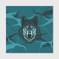 Холст квадратный Голова синего волка, цвет: 3D-принт — фото 2