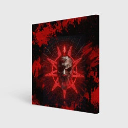 Холст квадратный Slipknot red satan star, цвет: 3D-принт