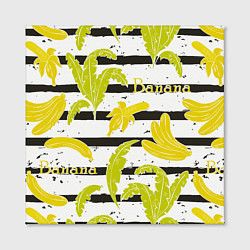 Холст квадратный Бананы на чёрно-белом фоне, цвет: 3D-принт — фото 2