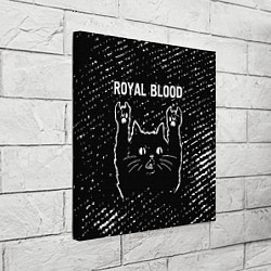 Холст квадратный Группа Royal Blood и рок кот, цвет: 3D-принт — фото 2