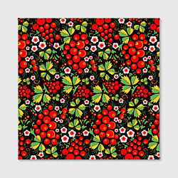 Холст квадратный Русские узоры - цветы и ягоды, цвет: 3D-принт — фото 2