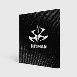 Холст квадратный Hitman с потертостями на темном фоне, цвет: 3D-принт
