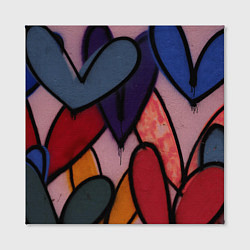 Холст квадратный Граффити сердца, цвет: 3D-принт — фото 2