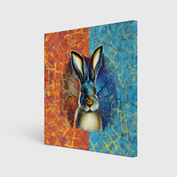 Холст квадратный Огненный новогодний кролик, цвет: 3D-принт