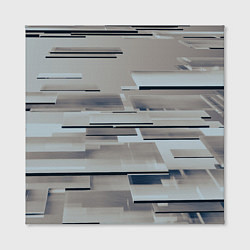 Холст квадратный Металлические пластины в абстракции, цвет: 3D-принт — фото 2