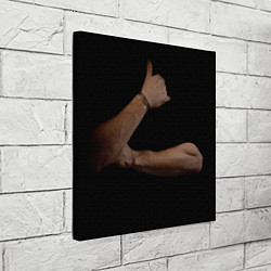 Холст квадратный Руки в темноте, цвет: 3D-принт — фото 2