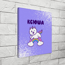Холст квадратный Ксюша кошка единорожка, цвет: 3D-принт — фото 2