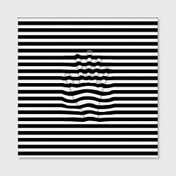 Холст квадратный Черно-белые полосы и контур руки, цвет: 3D-принт — фото 2