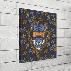 Холст квадратный Тигр в киберочках, цвет: 3D-принт — фото 2
