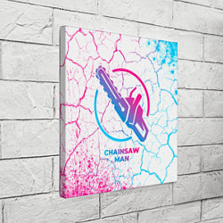 Холст квадратный Chainsaw Man neon gradient style, цвет: 3D-принт — фото 2