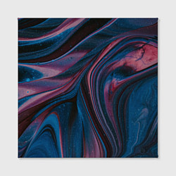 Холст квадратный Абстрактные фиолетовые и синие волны с блёстками, цвет: 3D-принт — фото 2