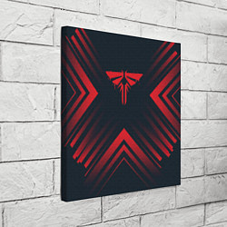 Холст квадратный Красный символ The Last Of Us на темном фоне со ст, цвет: 3D-принт — фото 2