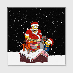 Холст квадратный Симпсоны новогодний, цвет: 3D-принт — фото 2
