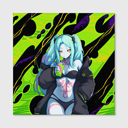 Холст квадратный Ребекка - органический зеленый, цвет: 3D-принт — фото 2