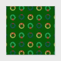 Холст квадратный Зеленые рождественские венки омелы, цвет: 3D-принт — фото 2