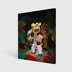 Холст квадратный Minecraft - warrior - video game - sword, цвет: 3D-принт