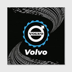 Холст квадратный Volvo в стиле Top Gear со следами шин на фоне, цвет: 3D-принт — фото 2