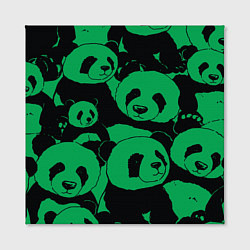 Холст квадратный Panda green pattern, цвет: 3D-принт — фото 2
