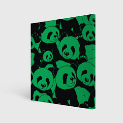 Холст квадратный Panda green pattern, цвет: 3D-принт