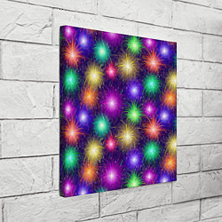 Холст квадратный Праздничный салют - фейерверк, цвет: 3D-принт — фото 2
