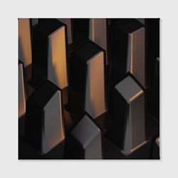 Холст квадратный Абстрактные тёмные геометрические блоки, цвет: 3D-принт — фото 2