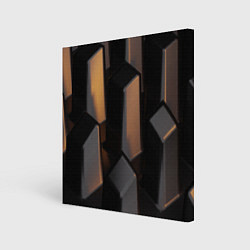 Холст квадратный Абстрактные тёмные геометрические блоки, цвет: 3D-принт