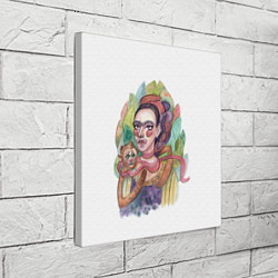 Холст квадратный Фрида с капуцином, цвет: 3D-принт — фото 2