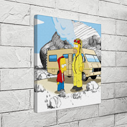Холст квадратный Барт Симпсон и его папаша, цвет: 3D-принт — фото 2