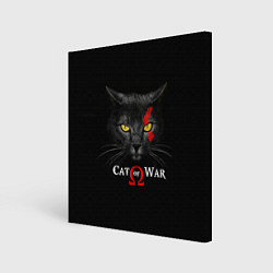 Холст квадратный Cat of war collab, цвет: 3D-принт