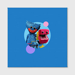 Холст квадратный Poppy Playtime Хагги Вагги и Бокси Бу, цвет: 3D-принт — фото 2