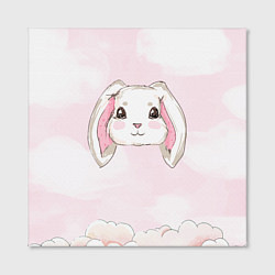 Холст квадратный Милый белый кролик, цвет: 3D-принт — фото 2