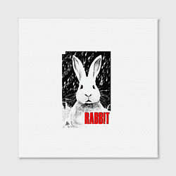 Холст квадратный Строгий кролик, цвет: 3D-принт — фото 2