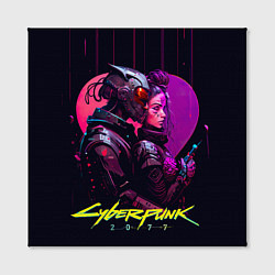 Холст квадратный Cyberpunk - cyberlove, цвет: 3D-принт — фото 2