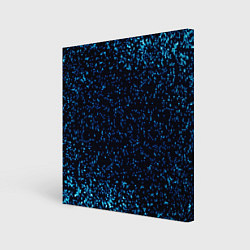 Холст квадратный Неоновый синий блеск на черном фоне, цвет: 3D-принт