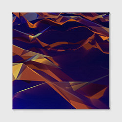 Холст квадратный Бриллиантовые синие и оранжевые волны, цвет: 3D-принт — фото 2